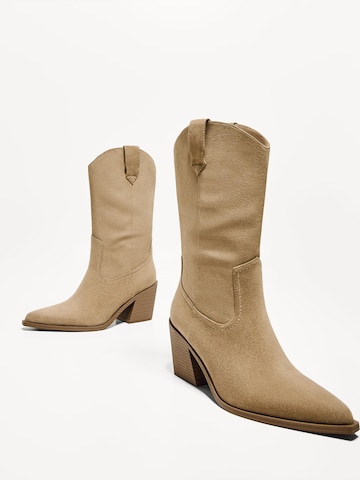 Bershka Cowboy csizmák - bézs