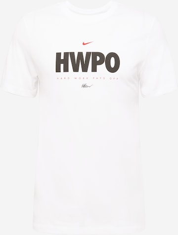 NIKE Performance shirt 'HWPO' in White: front