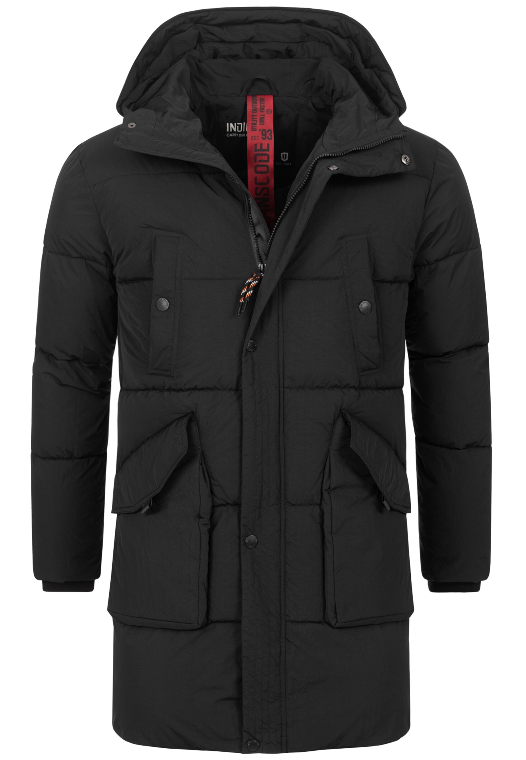 INDICODE JEANS Winterjacke 'Dexter' in Schwarz: Vorderseite
