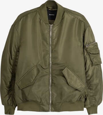 Bershka Between-Season Jacket in Green: front