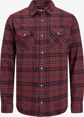 JACK & JONES Button Up Shirt 'Sheridan' in Red: front