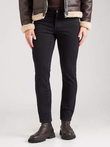 Coupe slim Jean 'JJIGlenn' JACK & JONES en noir : devant