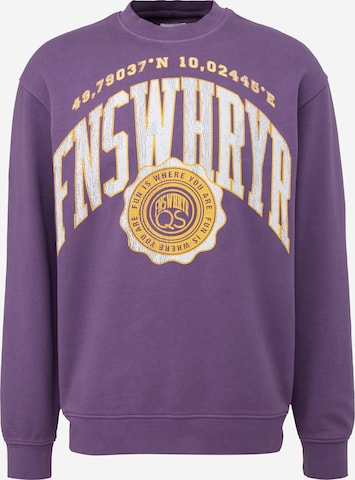 Sweat-shirt QS en violet : devant