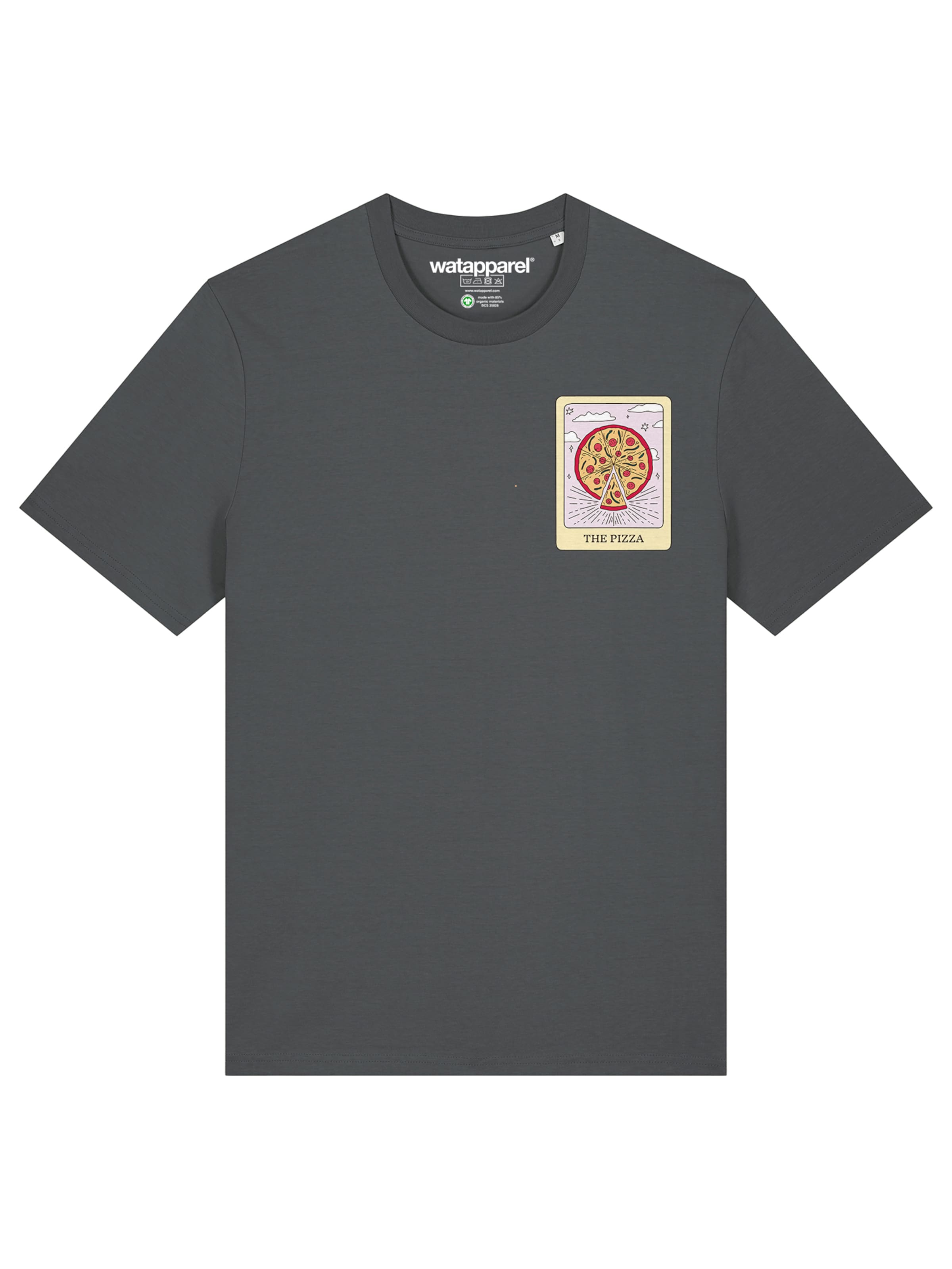 T-Shirt 'Tarot The Pizza' Watapparel en gris : devant