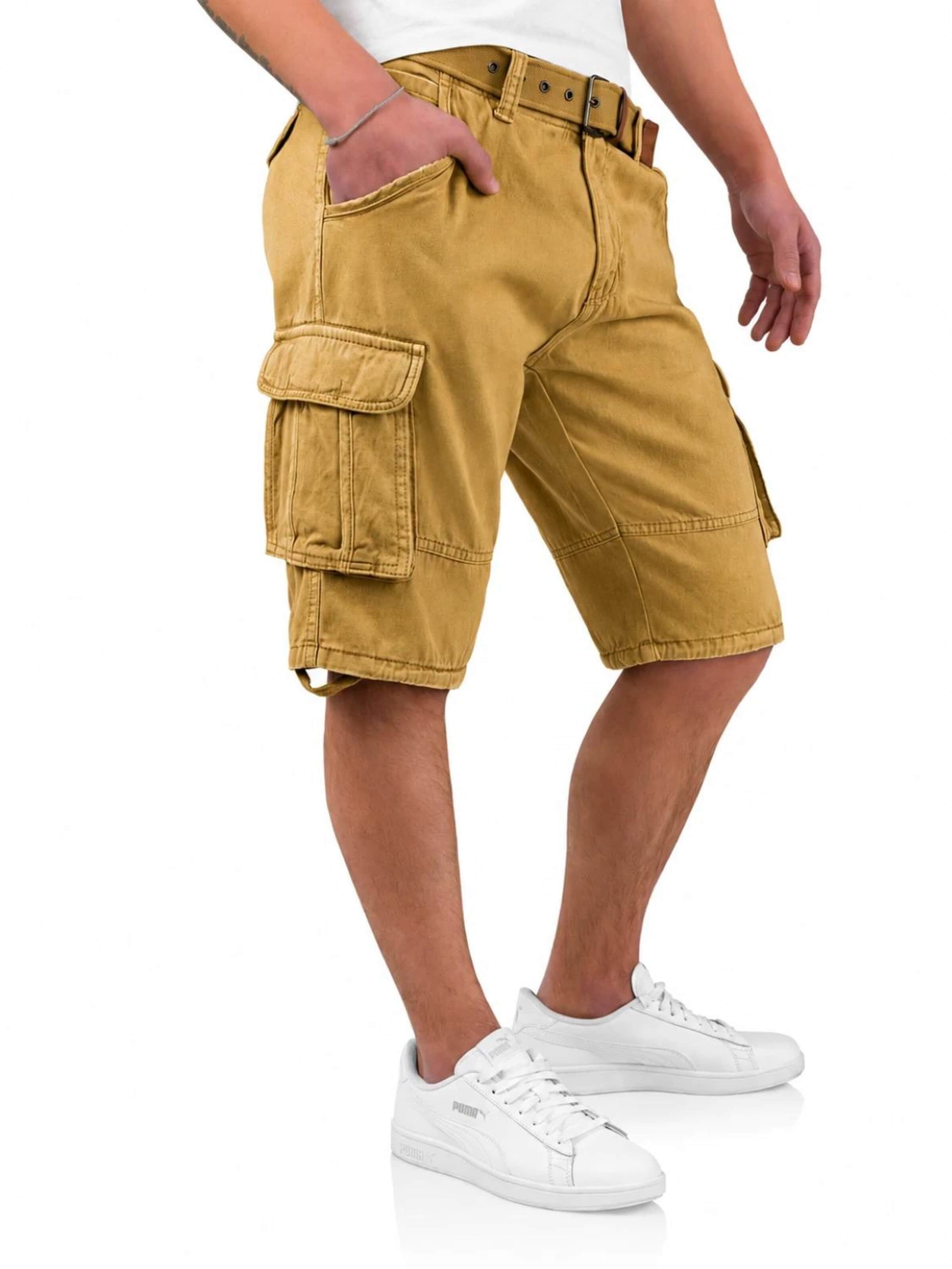 INDICODE Regular Cargo Pants in Yellow