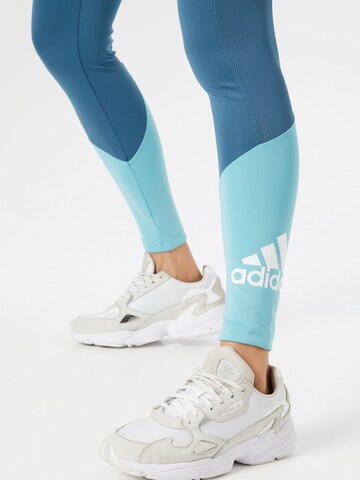 ADIDAS SPORTSWEAR Skinny Urheiluhousut värissä sininen