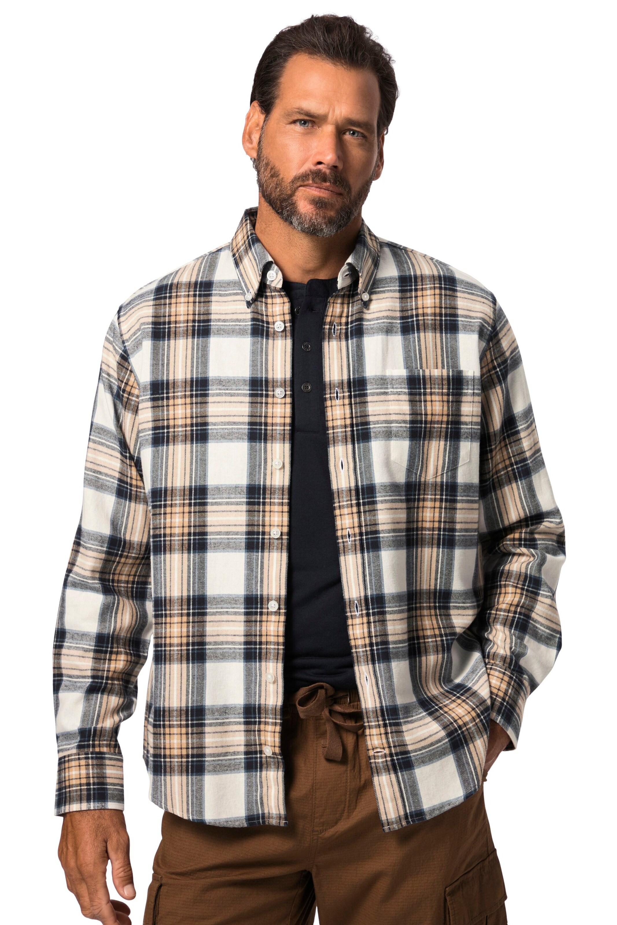 JAY-PI Regular fit Button Up Shirt in Grey: front