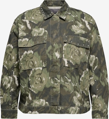 ONLY Carmakoma - Chaqueta de entretiempo en verde: frente