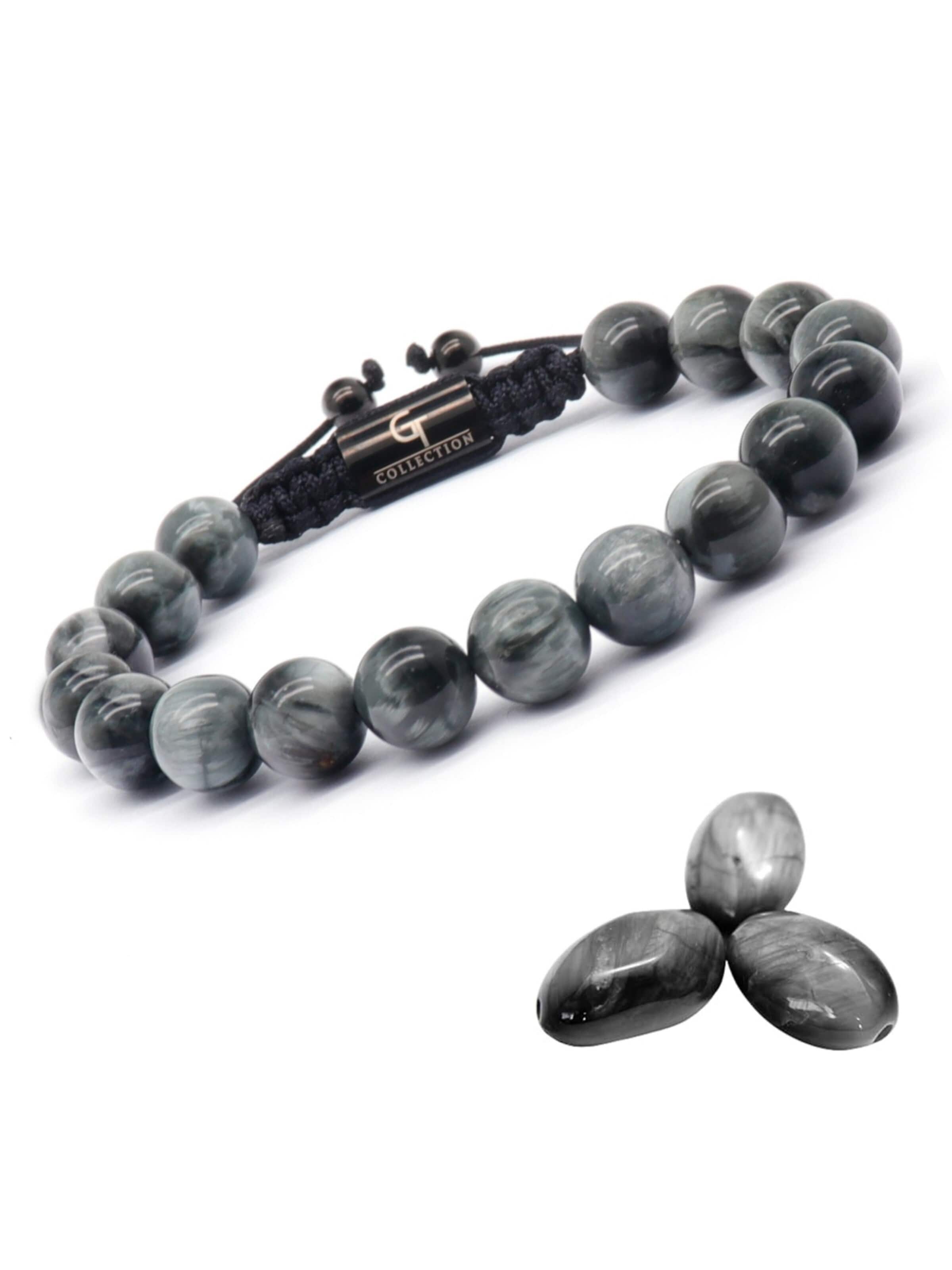 Bracelet 'Single-Bead' GT Collection en gris : devant