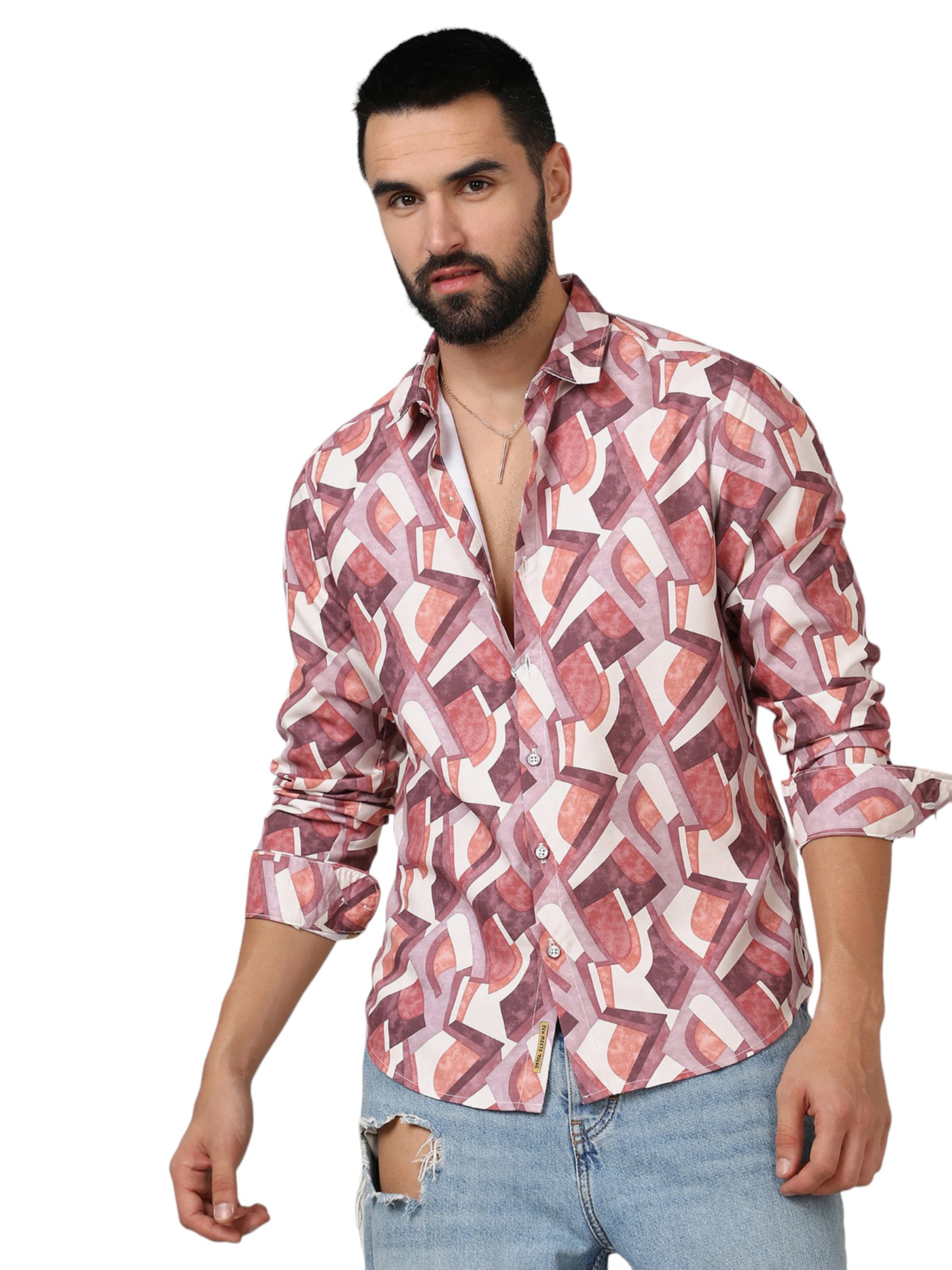 Campus Sutra Regular fit Риза 'Damon' в пъстро: отпред