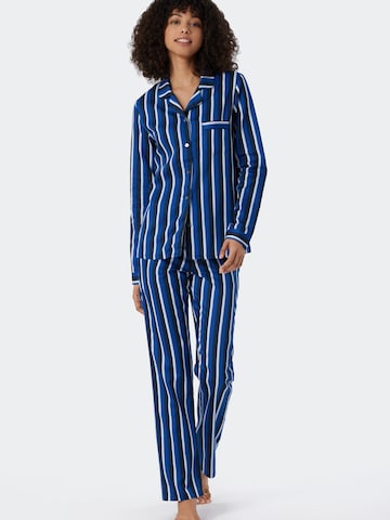 SCHIESSER Pajama 'Selected Premium Inspiration' in Blue: front
