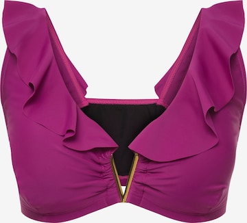 Studio Untold Triangle Bikini Top in Pink: front