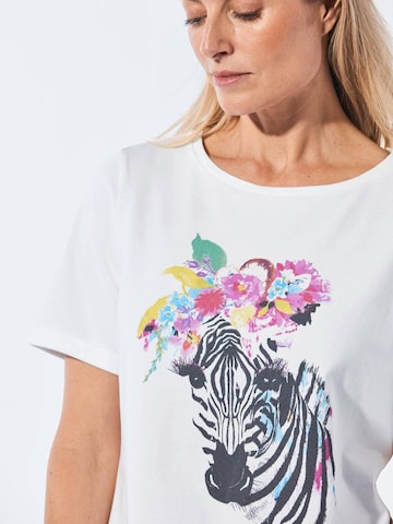 Goldner Shirt in Weiß