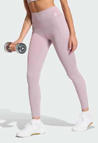 ADIDAS PERFORMANCE Skinny Workout Pants 'Optime' in Purple: front