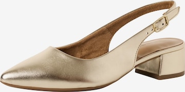 Escarpins à bride arrière Tamaris en or : devant