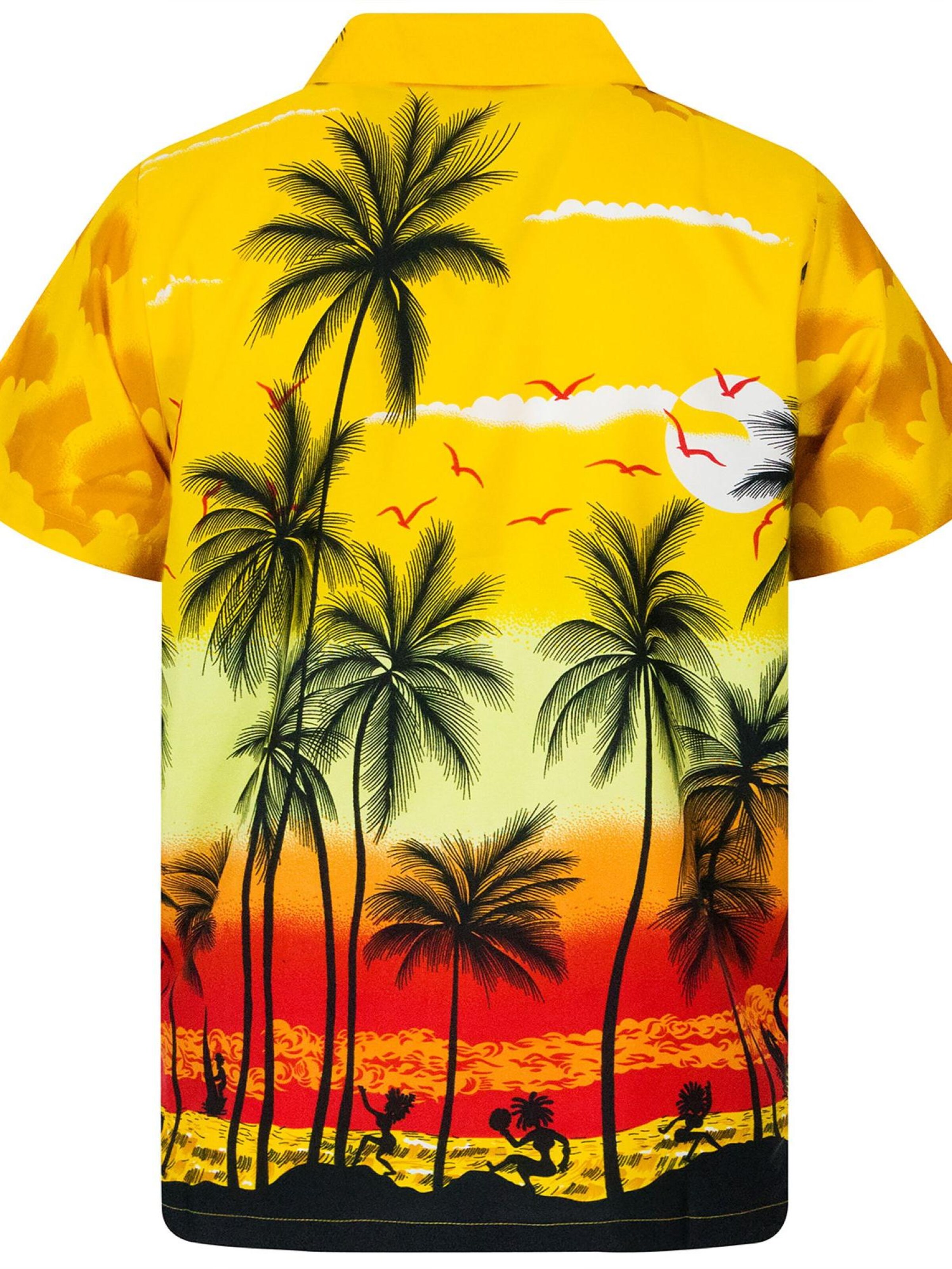 King Kameha Shirt 'Beach' in Yellow