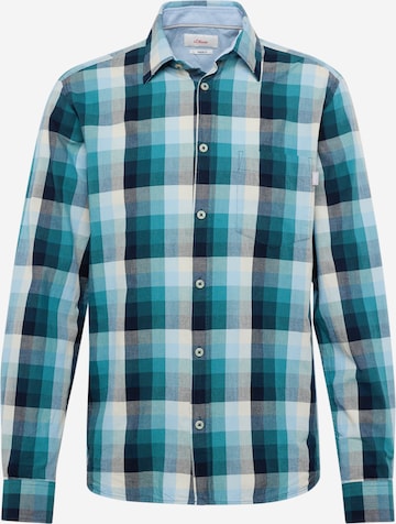 s.Oliver Regular fit Button Up Shirt in Blue: front