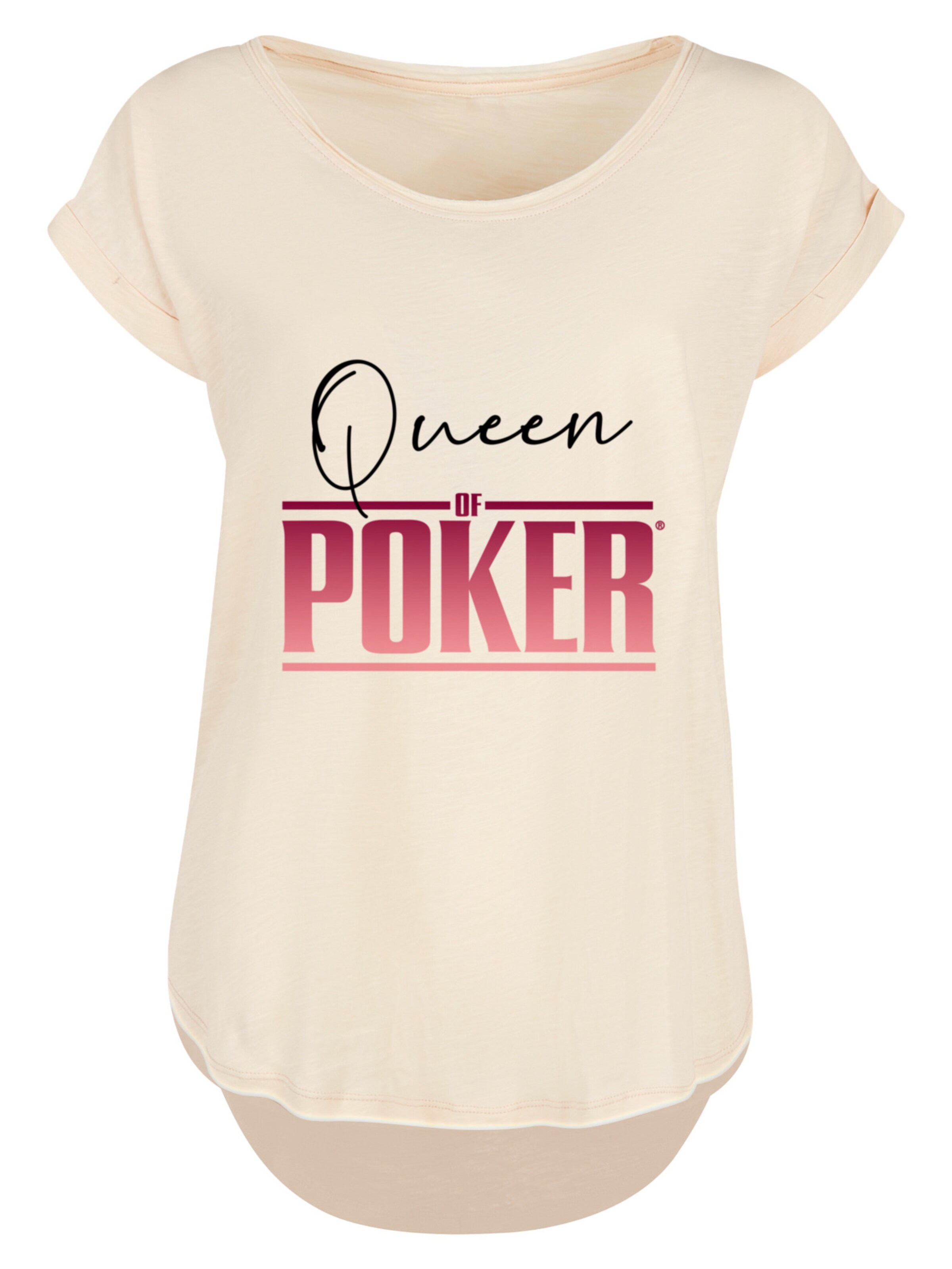F4NT4STIC Shirt 'Queen of Poker' in Beige: voorkant