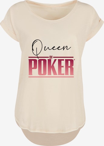 F4NT4STIC Shirt 'Queen of Poker' in Beige: voorkant