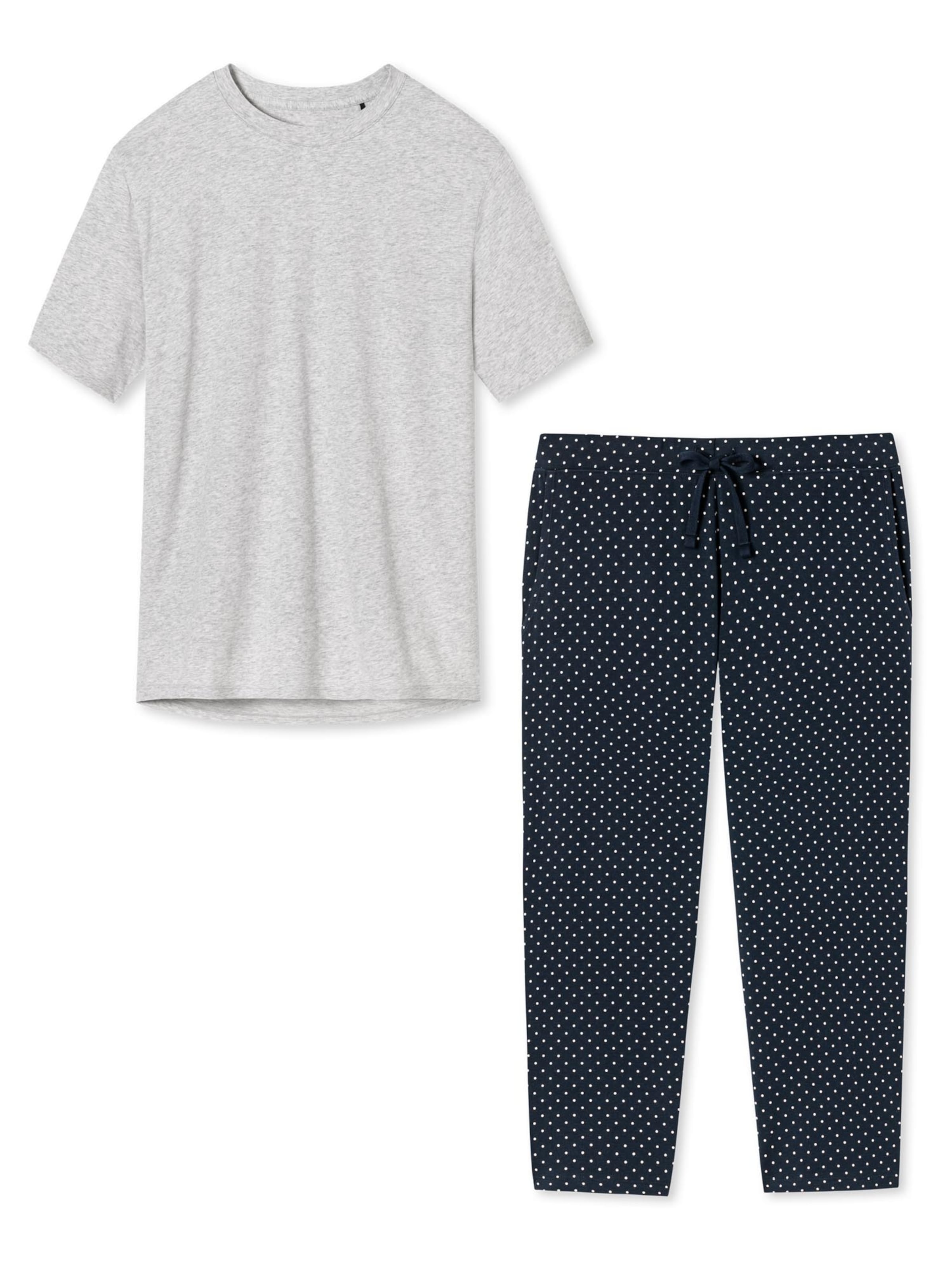 SCHIESSER Pyjama 'Organic Cotton' in Blauw: voorkant