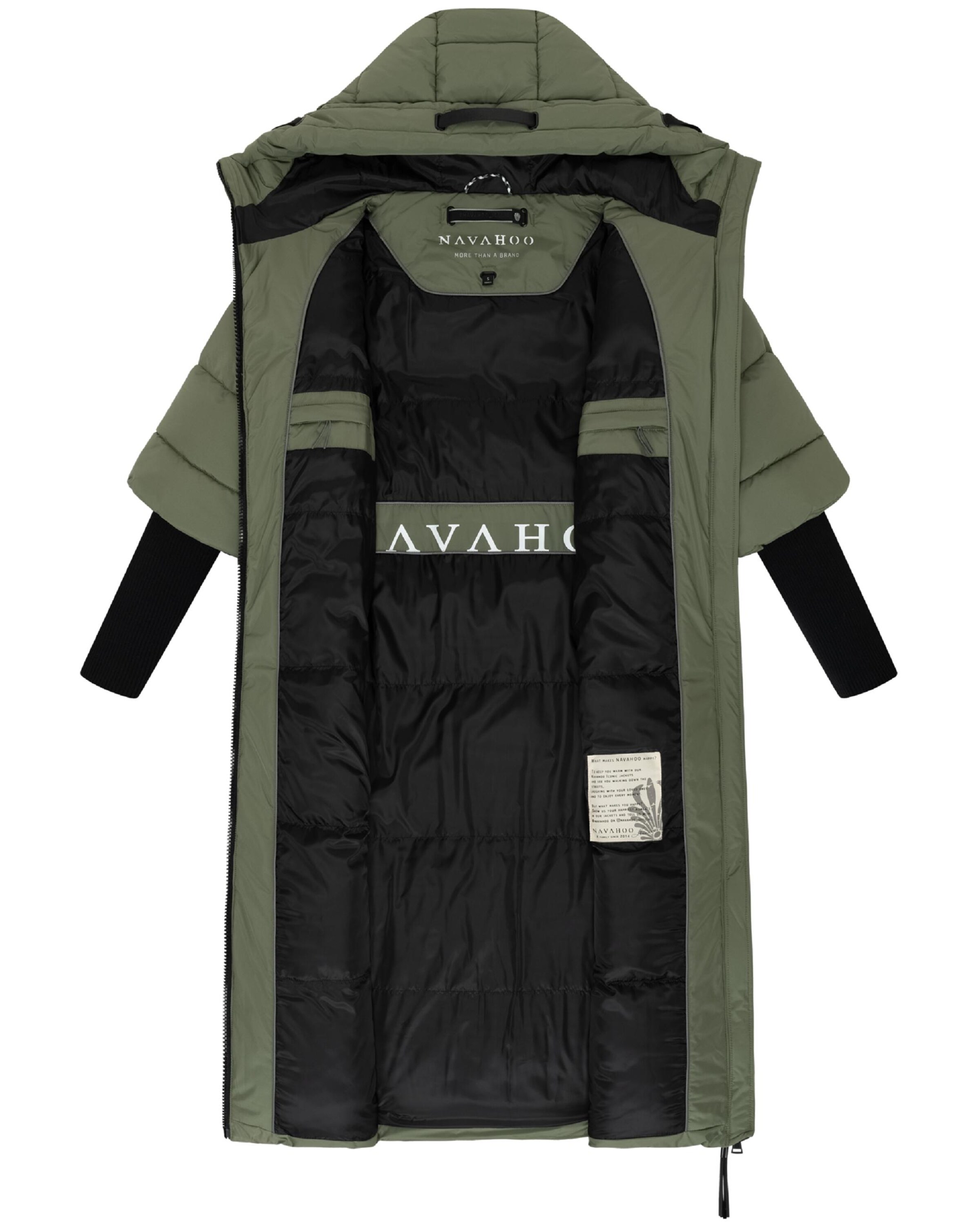NAVAHOO Winter Coat 'Ciao Miau XIV' in Green