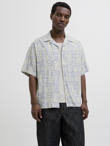 JACK & JONES Comfort fit Button Up Shirt in Blue: front