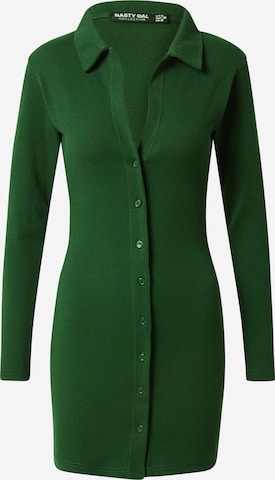 Nasty Gal Gebreide jurk in Groen: voorkant