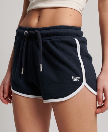 Superdry Regular Pants in Blue: front