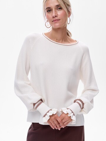Blue Shadow Sweater in Beige: front
