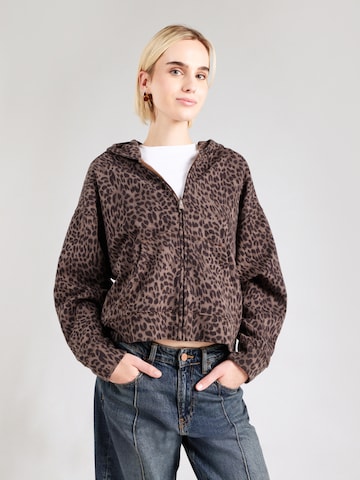 HOLLISTER Кофта на молнии в Коричневый: спереди