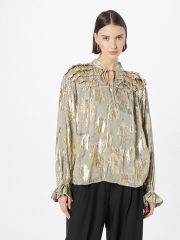 BRUUNS BAZAAR Blouse 'Betty' in Grijs: voorkant