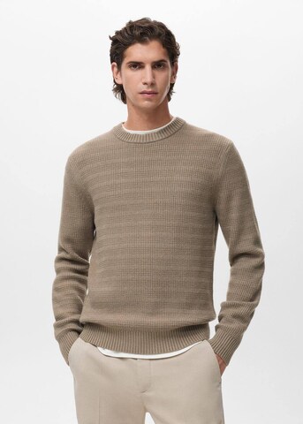 MANGO MAN Pullover 'Canut' in Braun: Vorderseite