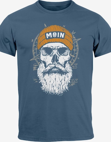 Neverless Shirt 'Skull Moin' in Blue: front