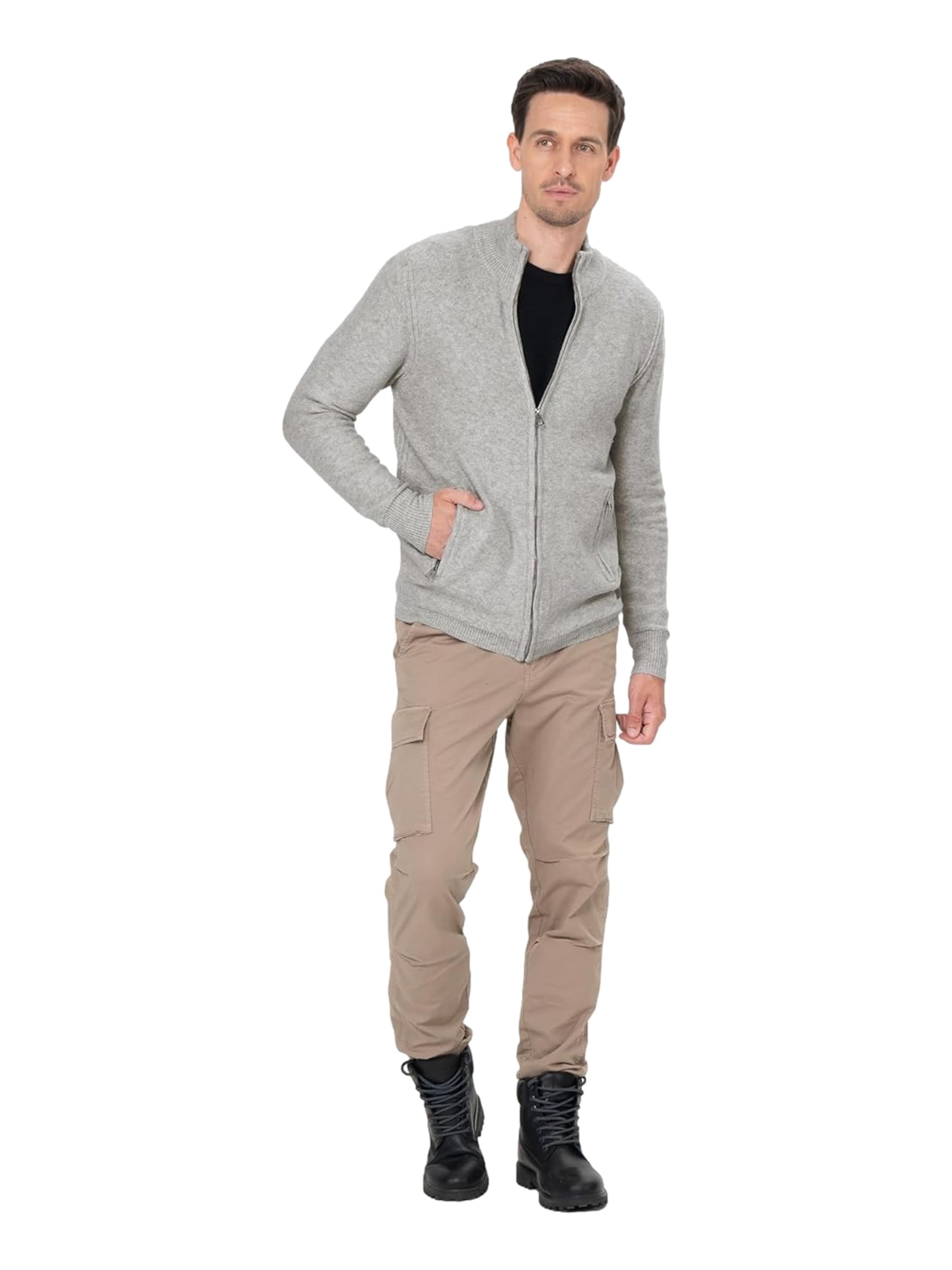 Key Largo Gebreid vest 'Elevator' in Grijs