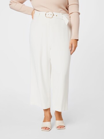 Wide leg Pantaloni cu dungă 'Brianna' de la Forever New Curve pe alb: față