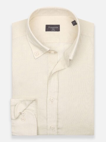 Camicia business 'Leonardo Linen Man Shirt Pink' di 7Camicie in beige: frontale