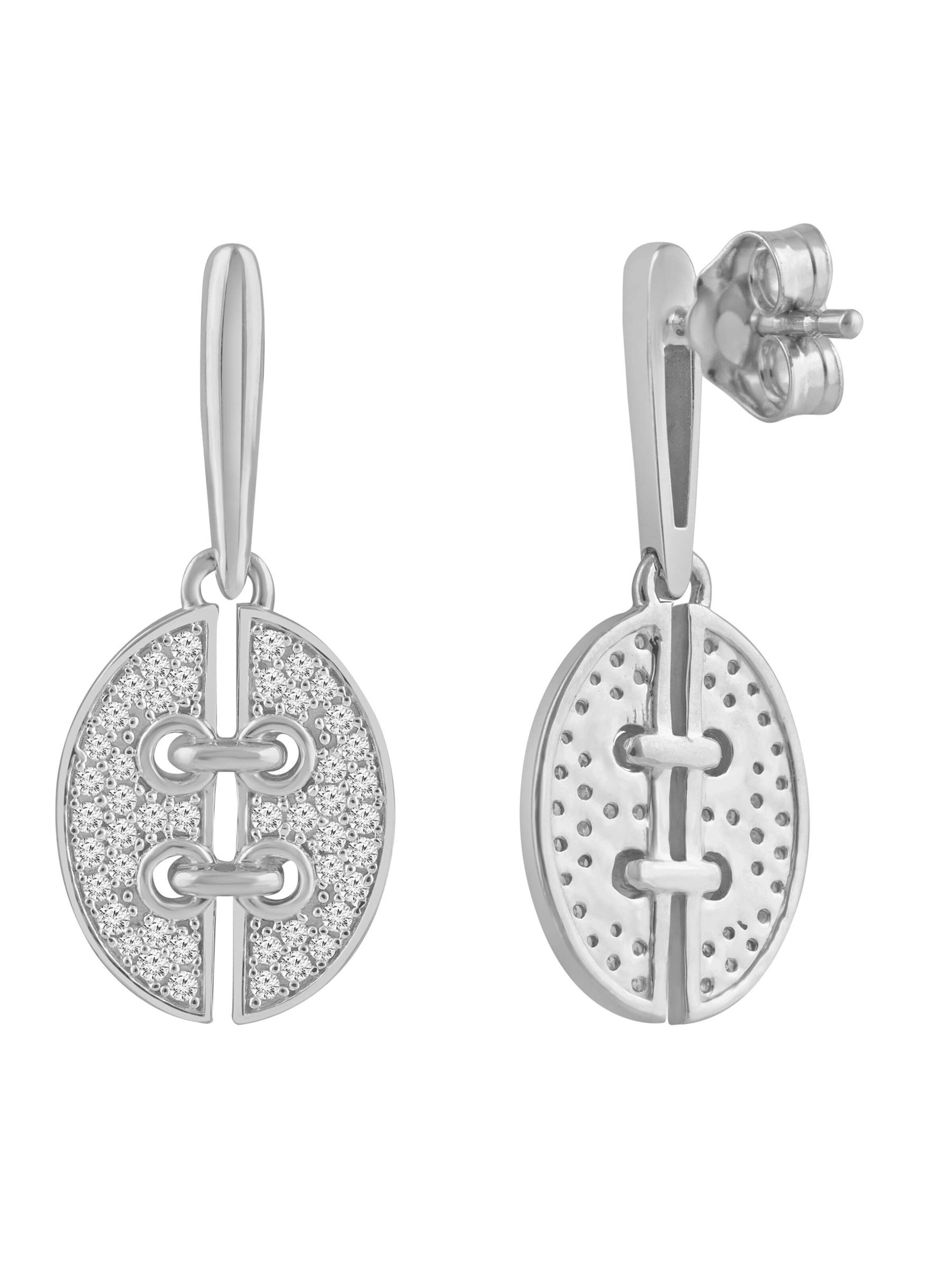 Orecchini 'Ohrringe aus 585 Weißgold mit Diamant' di Diamant Exquis in argento
