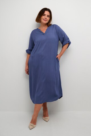 KAFFE CURVE Blousejurk 'Dori' in Blauw