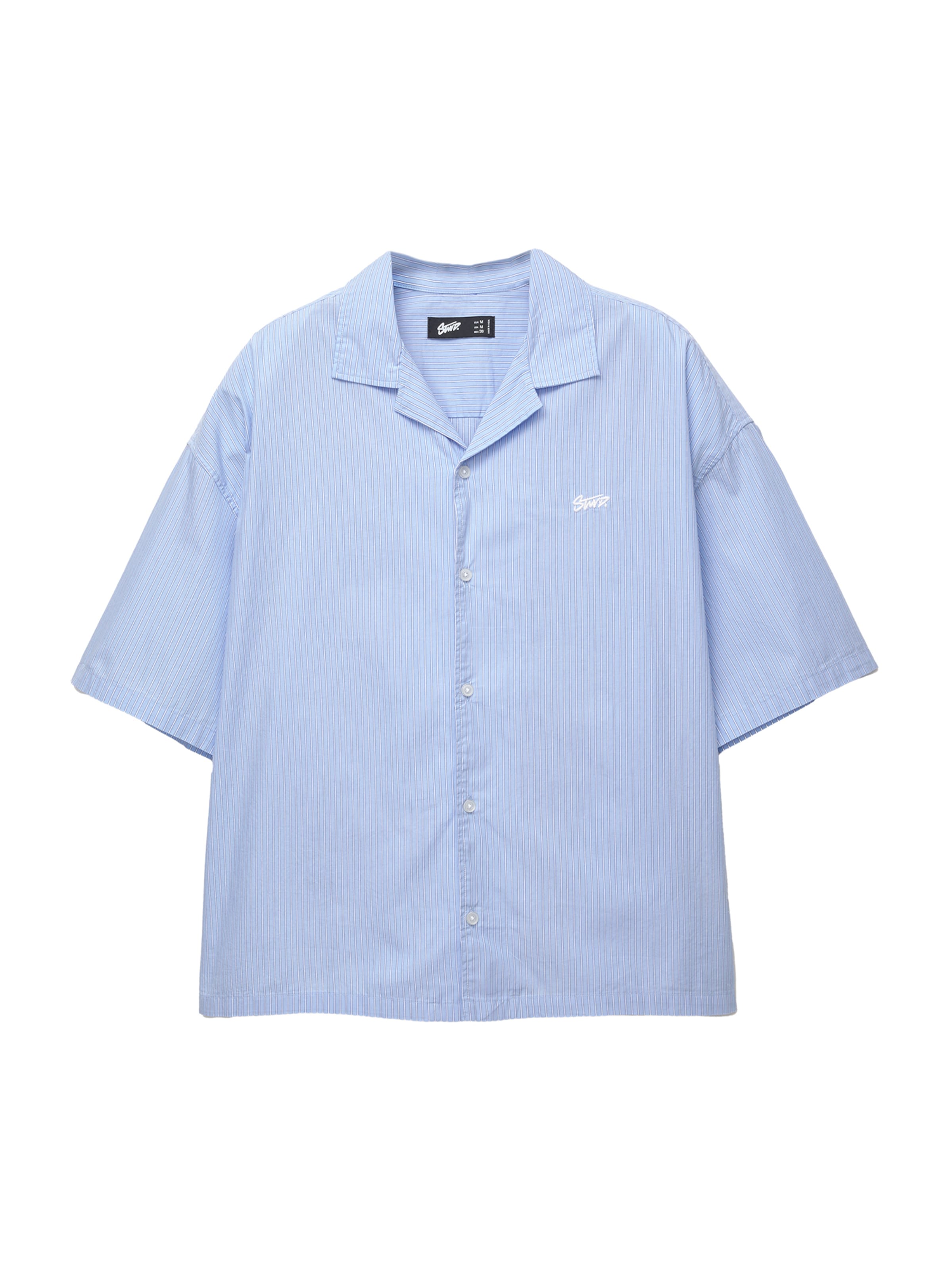 Pull&Bear Comfort fit Overhemd in Blauw: voorkant