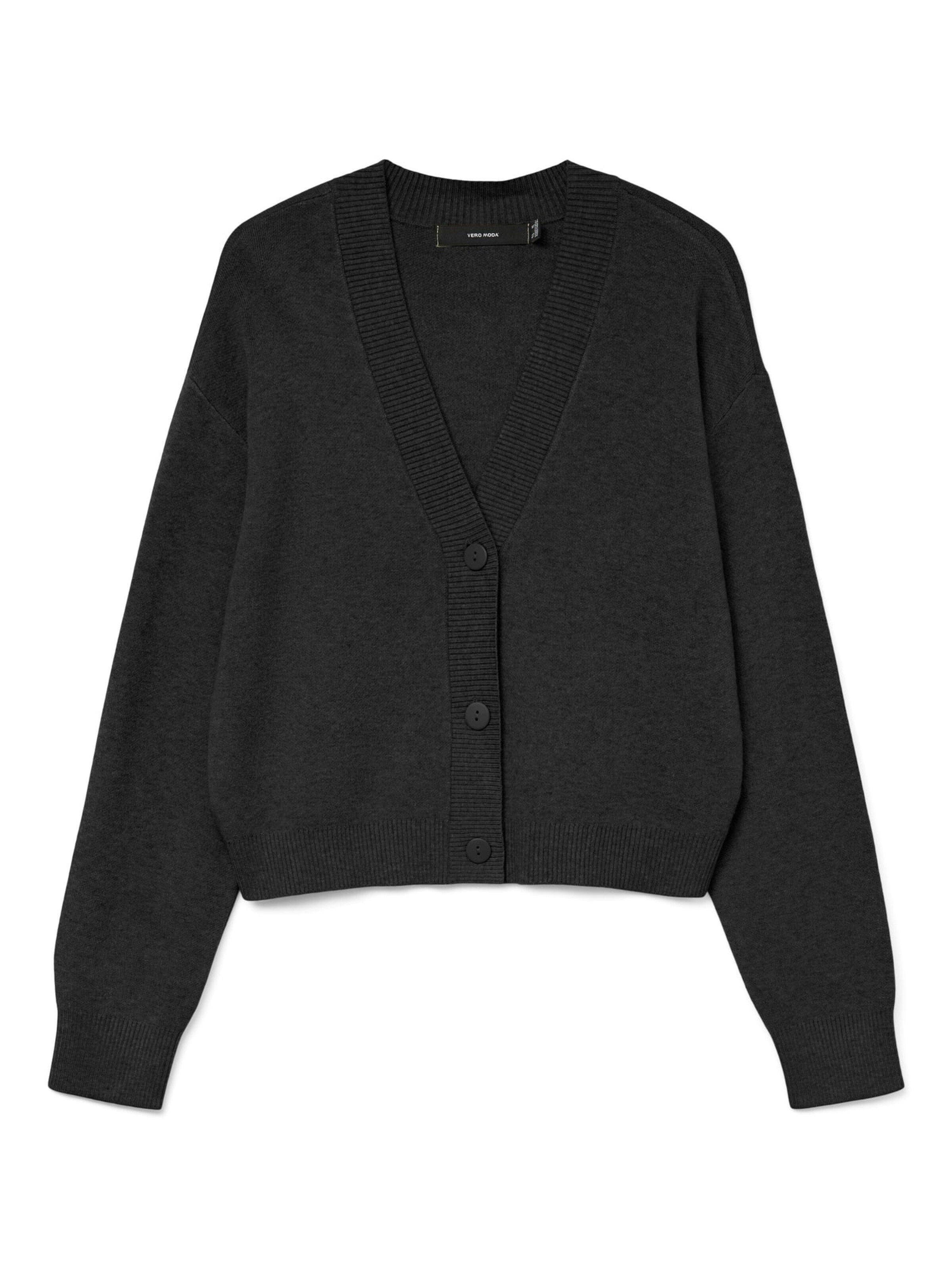 VERO MODA Knit cardigan 'Gold' in Black: front