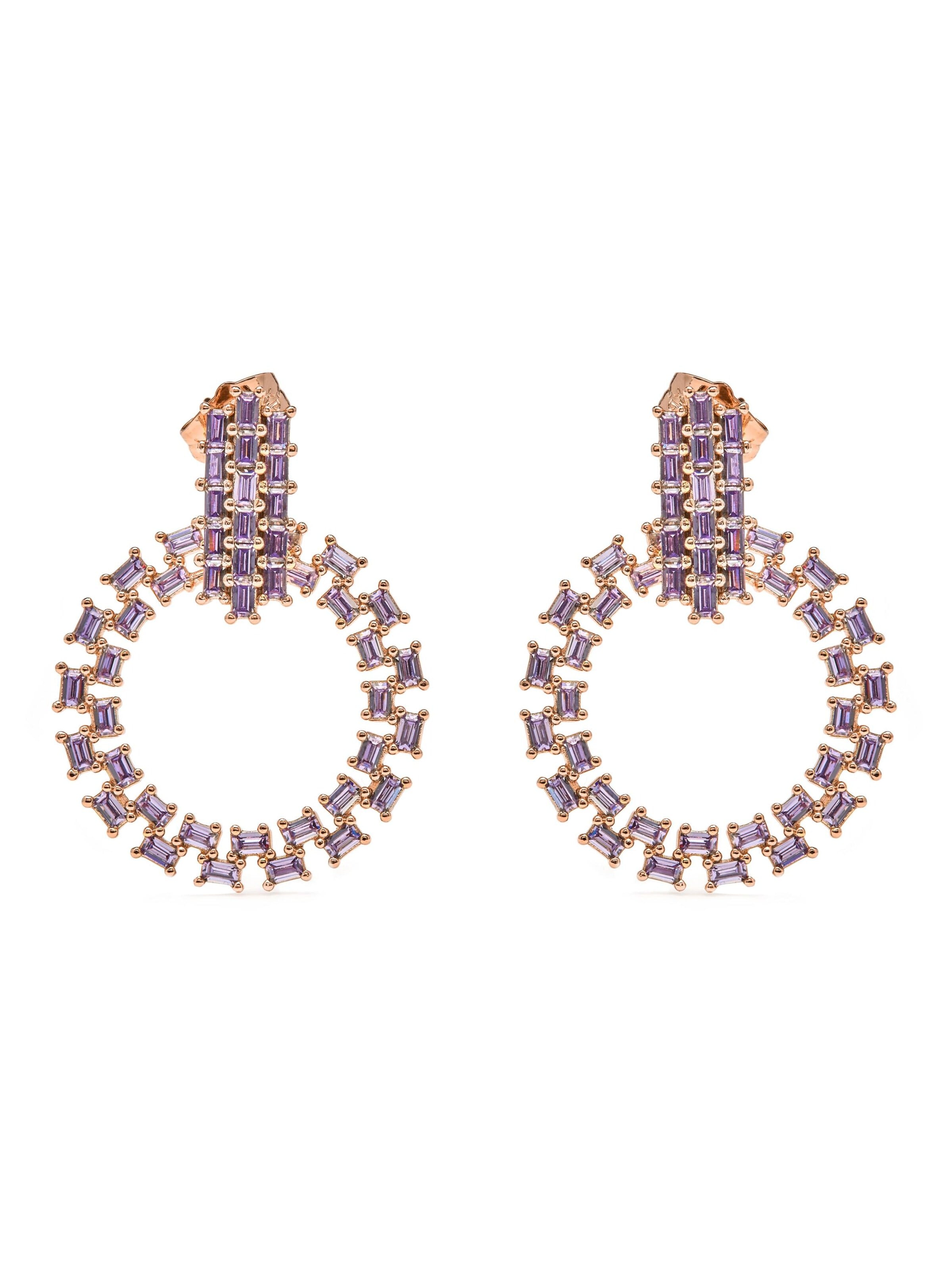 Luxenter Earrings 'Huang' in Purple: front