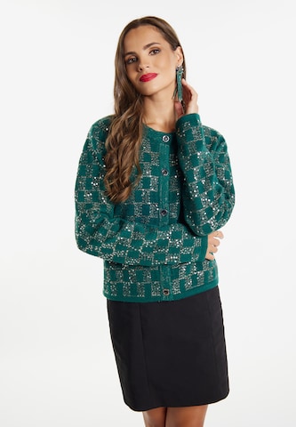 faina Knit cardigan in Green: front