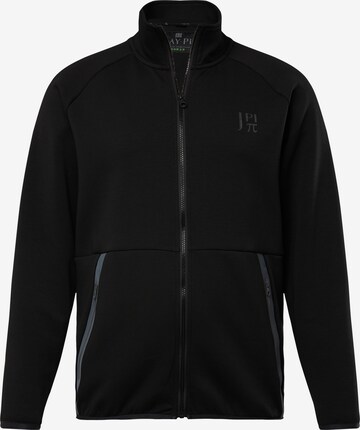 JAY-PI Zip-Up Hoodie in Black: front