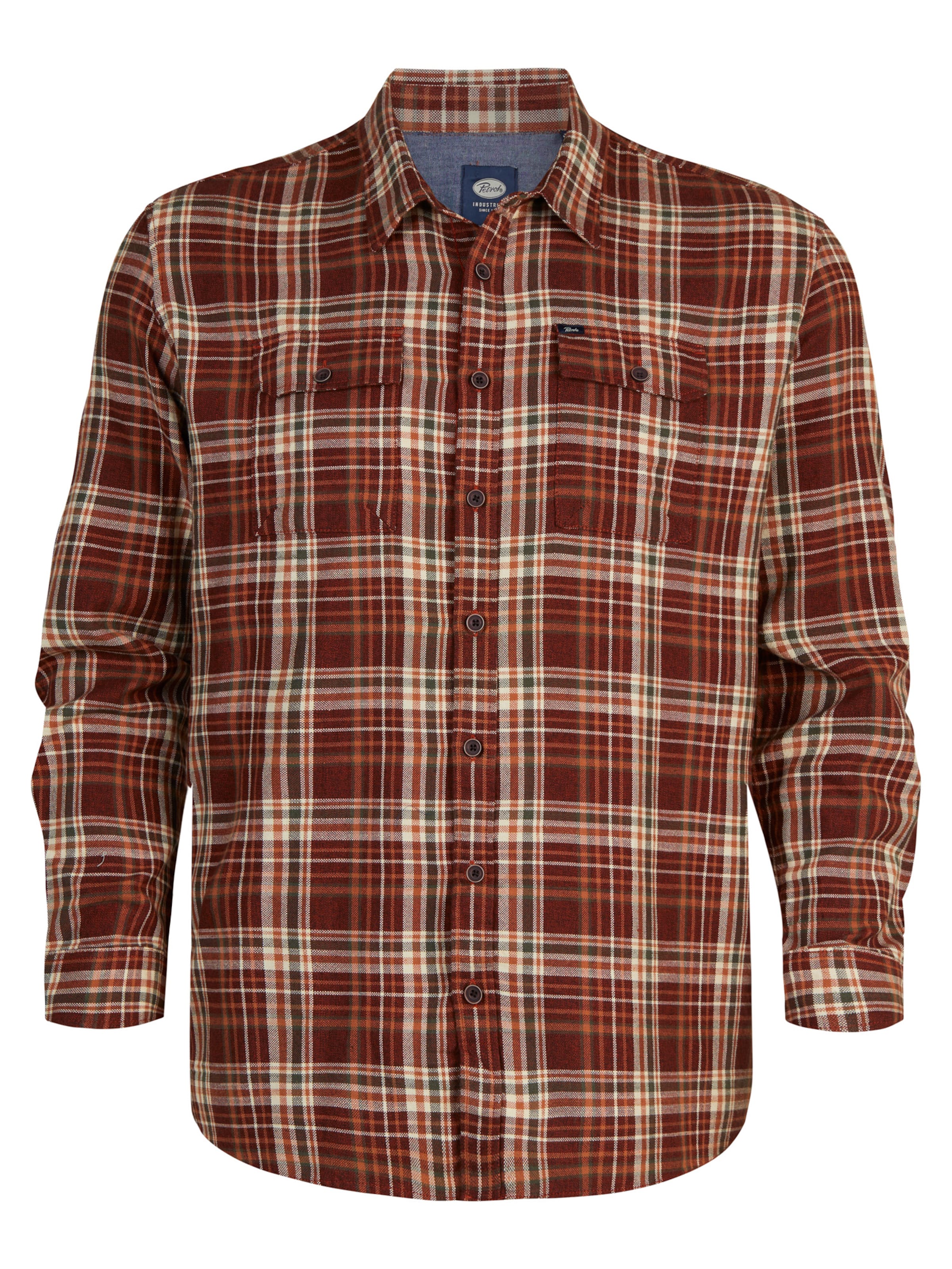 brūns Petrol Industries Standarta piegriezums Krekls 'Bristol': no priekšpuses