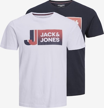 JACK & JONES Majica 'LOGAN' | modra barva: sprednja stran