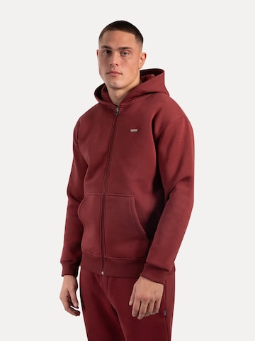 Smilodox Ilyas Basic Zipper Hoodie in Rot