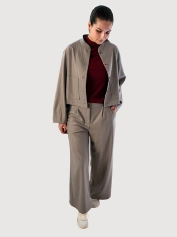 WEARABLE STORIES Wide Leg Bundfaltenhose 'Joy' in Grau