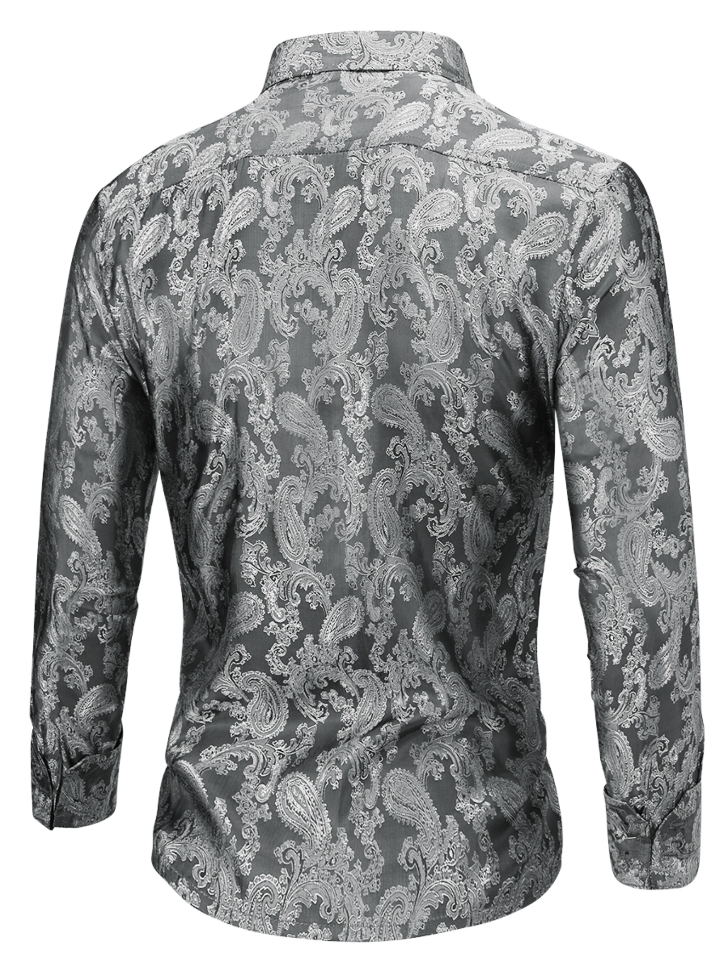 YOUTHUP Comfort fit Button Up Shirt 'Stick' in Grey