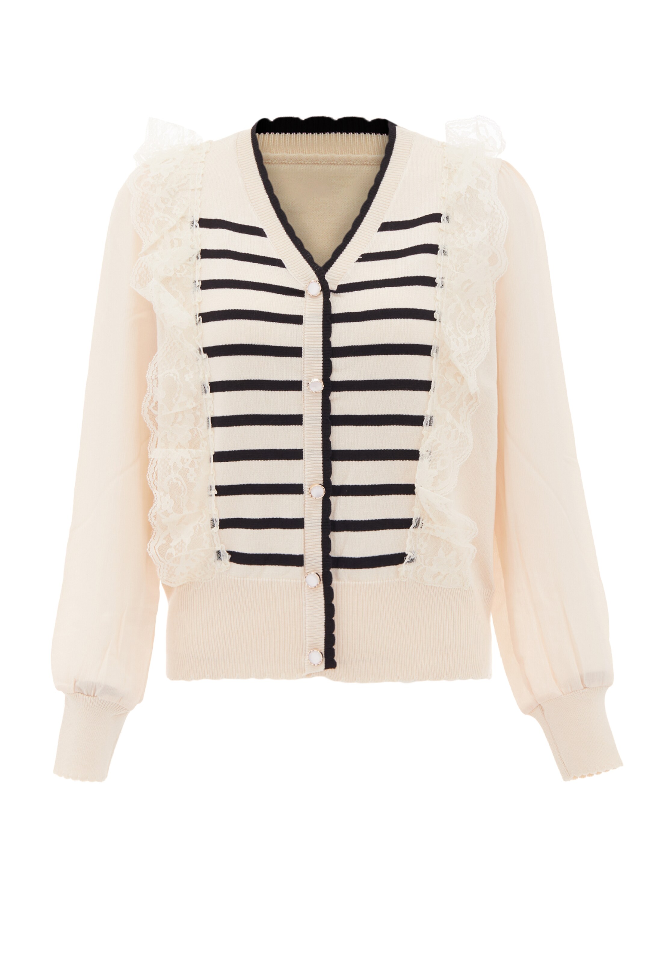 NAEMI Cardigan i hvid: forside