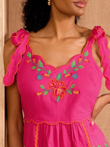 Robe d’été love & roses en rose